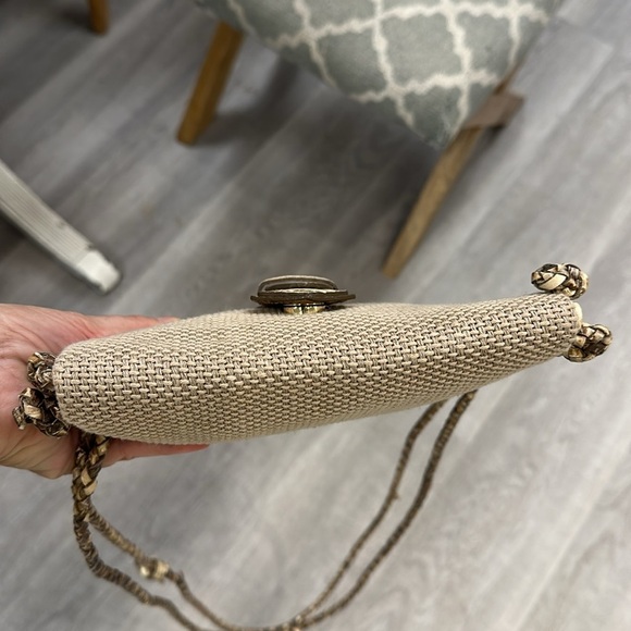 Brahmin Harbor Collection Crossbody Bag – Woven Straw & Croc-Embossed trim - Picture 8 of 10